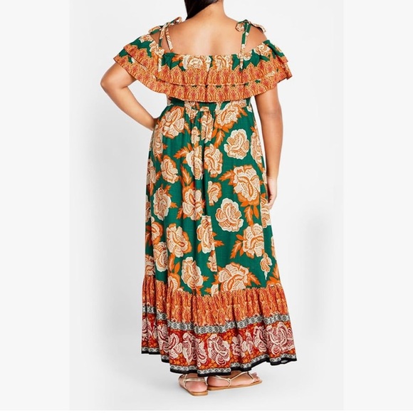 NWT City Chic Women's Maxi Runaway Border Size 14 - Picture 2 of 5